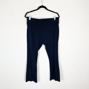 American Giant Womens 16 Black Cropped Pull On Comfort Elastic Waist Basic Pants